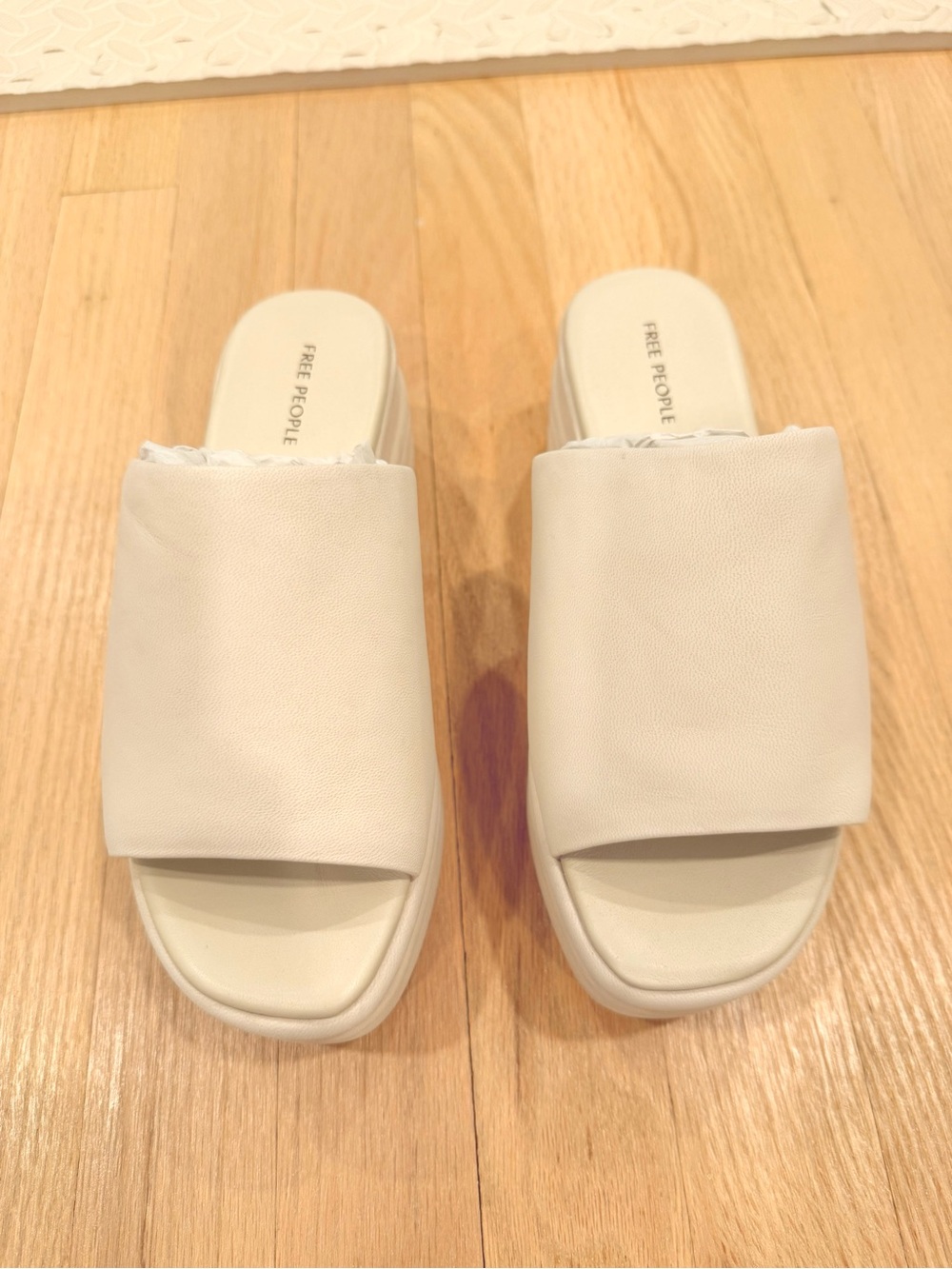 Free People Harbor Platform Cream Sandals